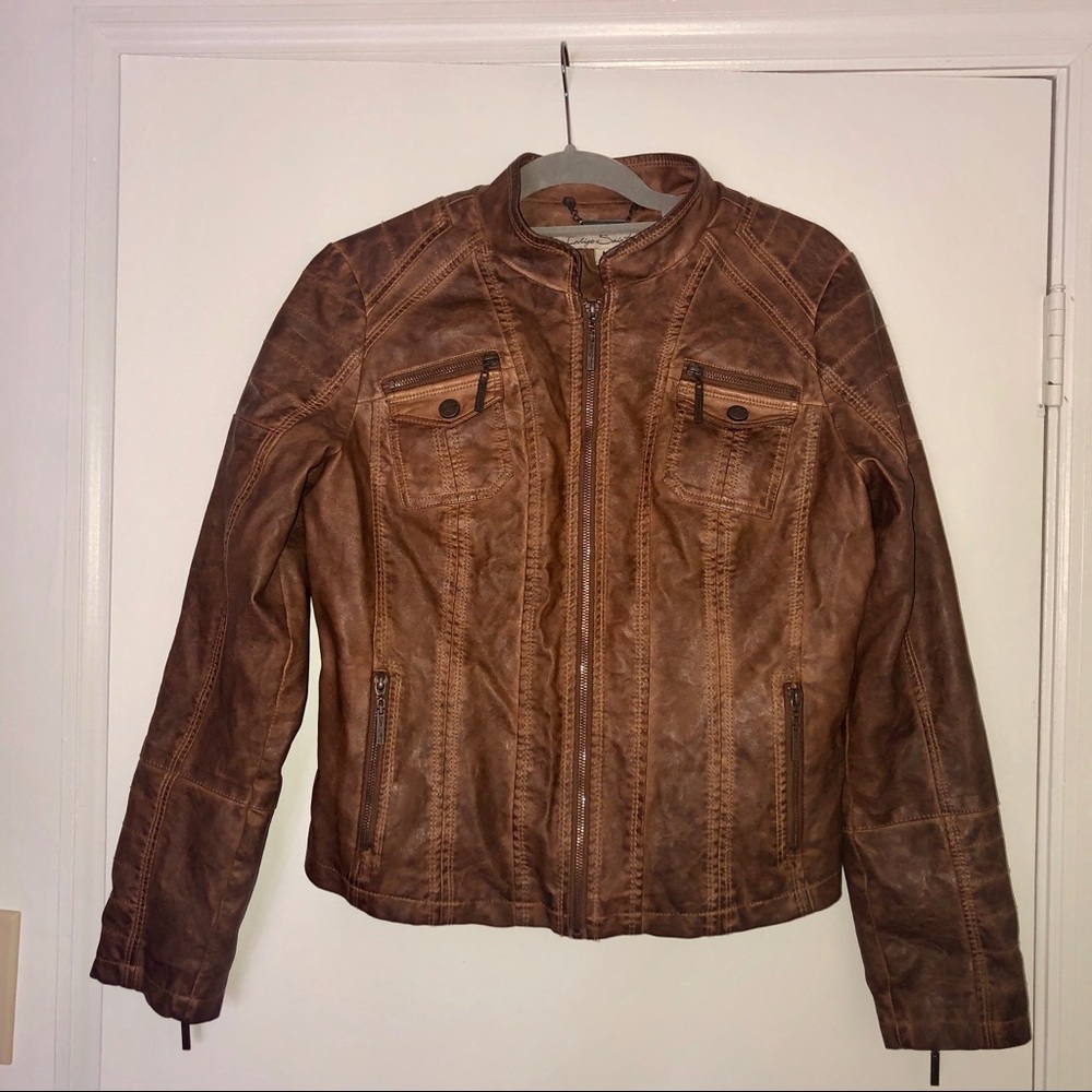 Durable Faux Leather Jacket